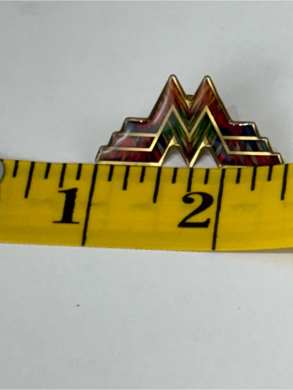 Multicolor Wonder W Logo Enamel Pin - Gold Trim